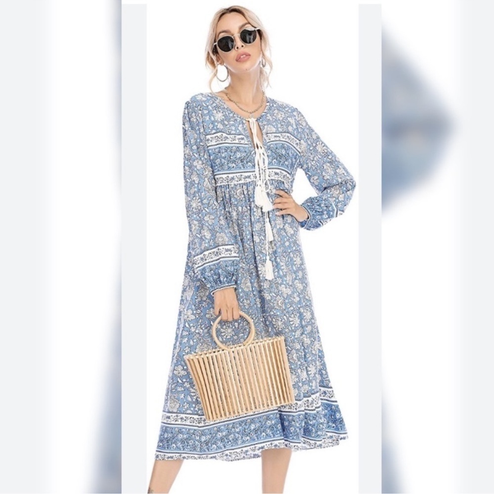 R. Vivimos floral midi dress XS cottagecore coquette girl boho bohemian b3